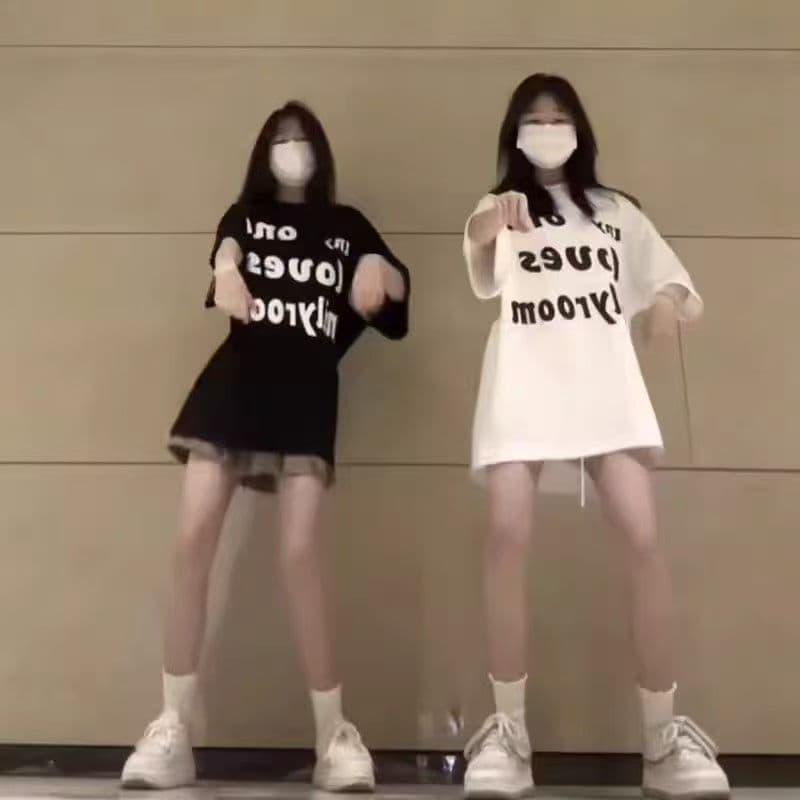 빗질하다 순면 230 크 순면 반팔 루즈핏 가을 어깨 프린트 티셔츠 여름 맨위 디자인 센스 작은 대중 상세 이미지 4