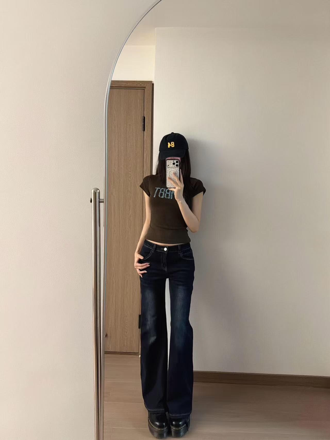 원본 것 순면 220 그램 40 음식 털 느낌 있음 신축성 프린트 몸매 가꾸기 허리 수축 반팔 티셔츠 여성 상세 이미지 3
