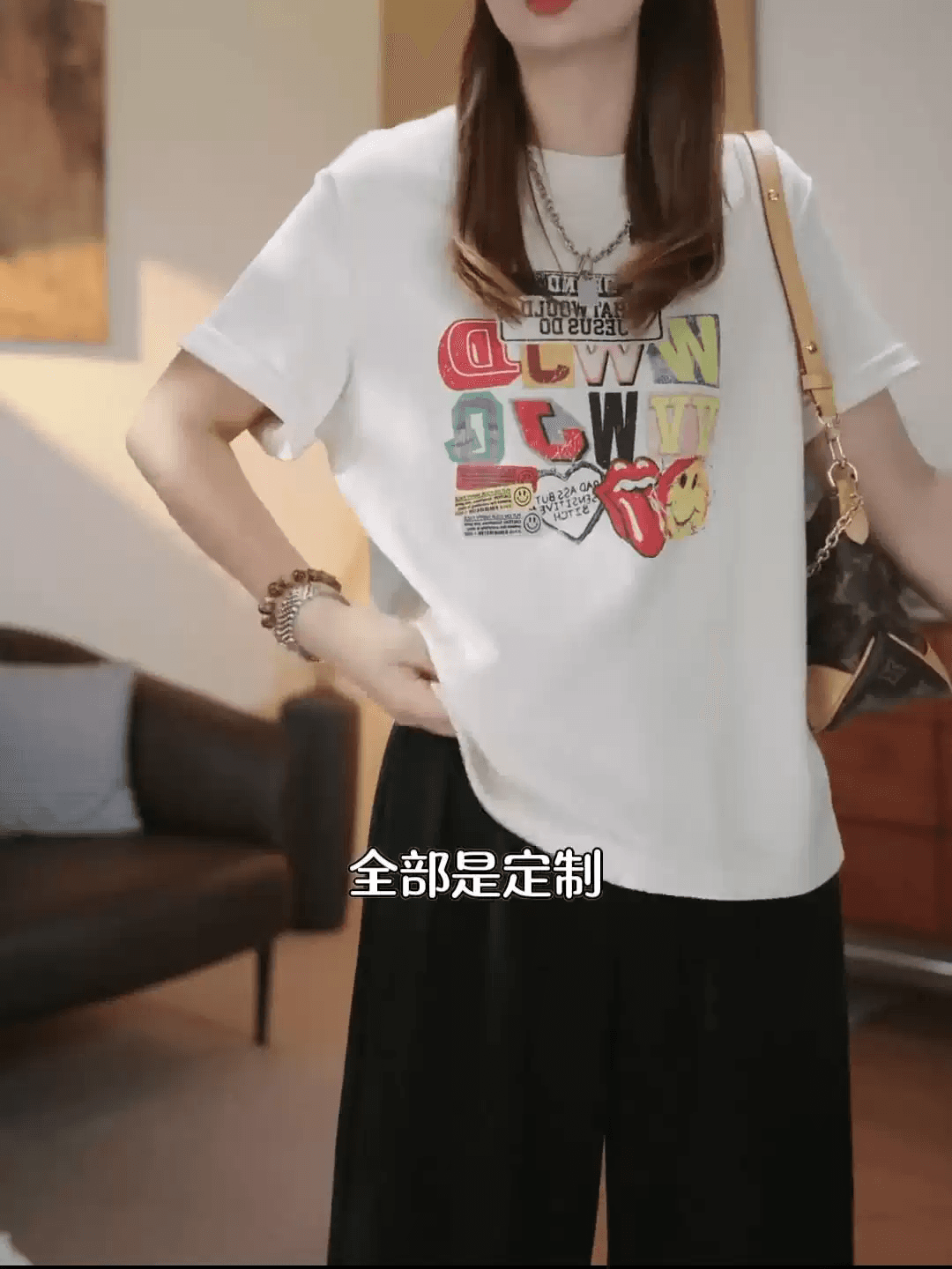 경관 그림 21 순면 210 그램 이후 패키지 칼라 여름 드레스 한 부서 반팔 티셔츠 여성 한국 스타일 루즈핏 빅 사이즈 프린트 상세 이미지 4