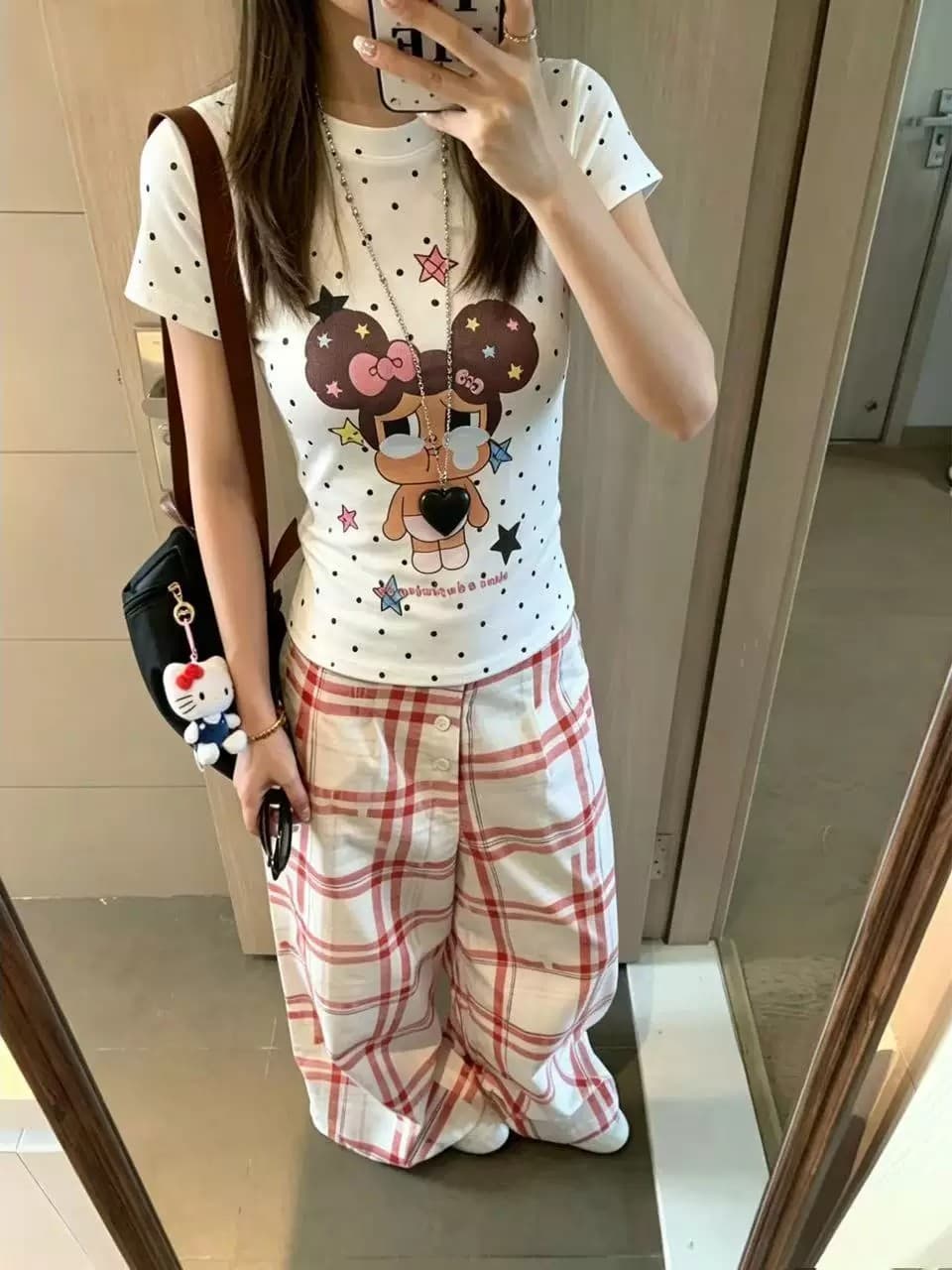40 220 그램 빗질하다 92 면 8 암모니아 Lun 이후 패키지 칼라 몸매 가꾸기 슬림해 보이는 긍정적 인 어깨 V넥 반팔 티셔츠 여성 상세 이미지 6