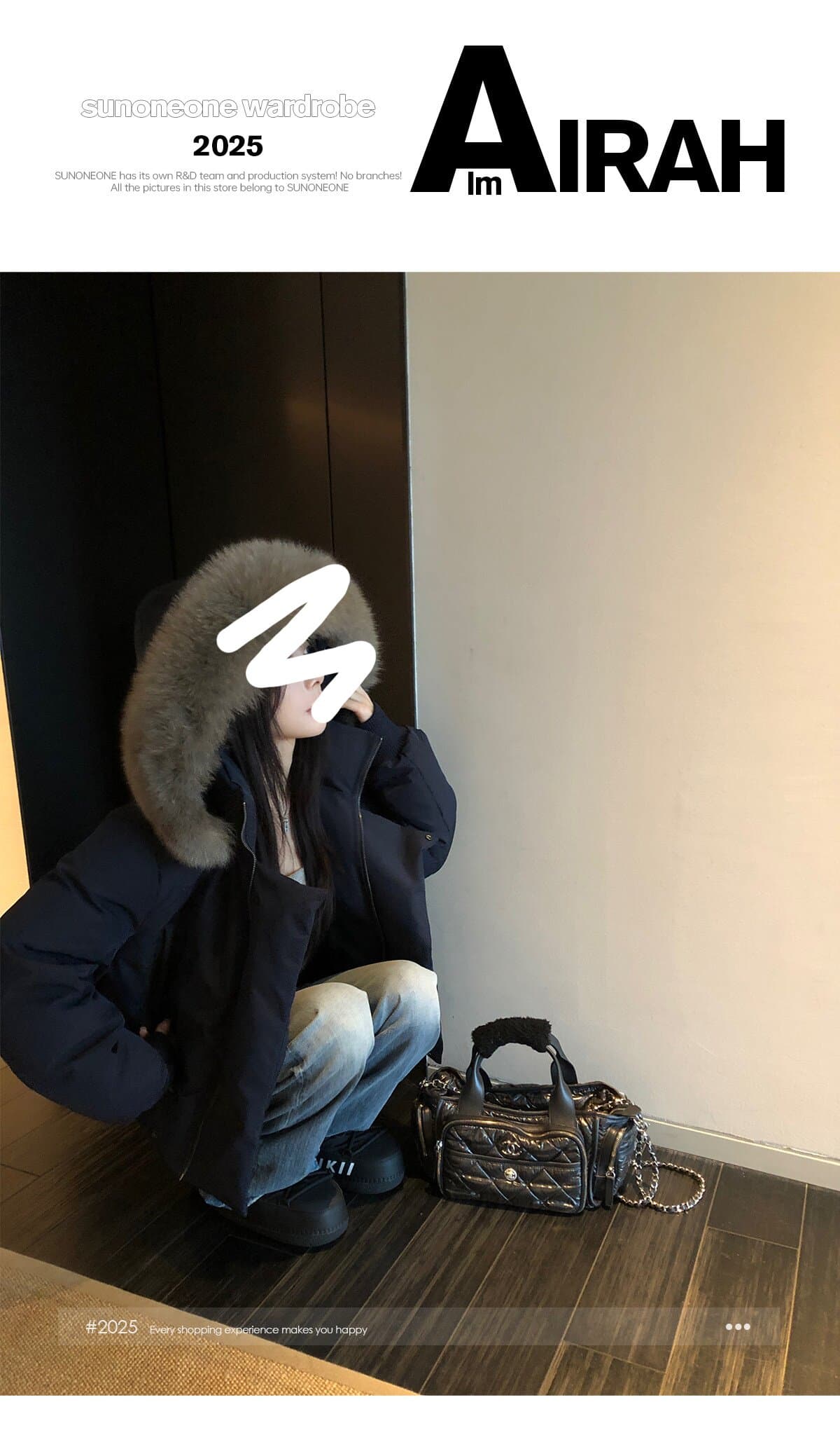 sunoneone 블루스 순간 여우 모피 칼라 쇼트 스타일 자이언트 잘 생긴 아래 면화 의류 여자 작은 키 재킷 상세 이미지 1