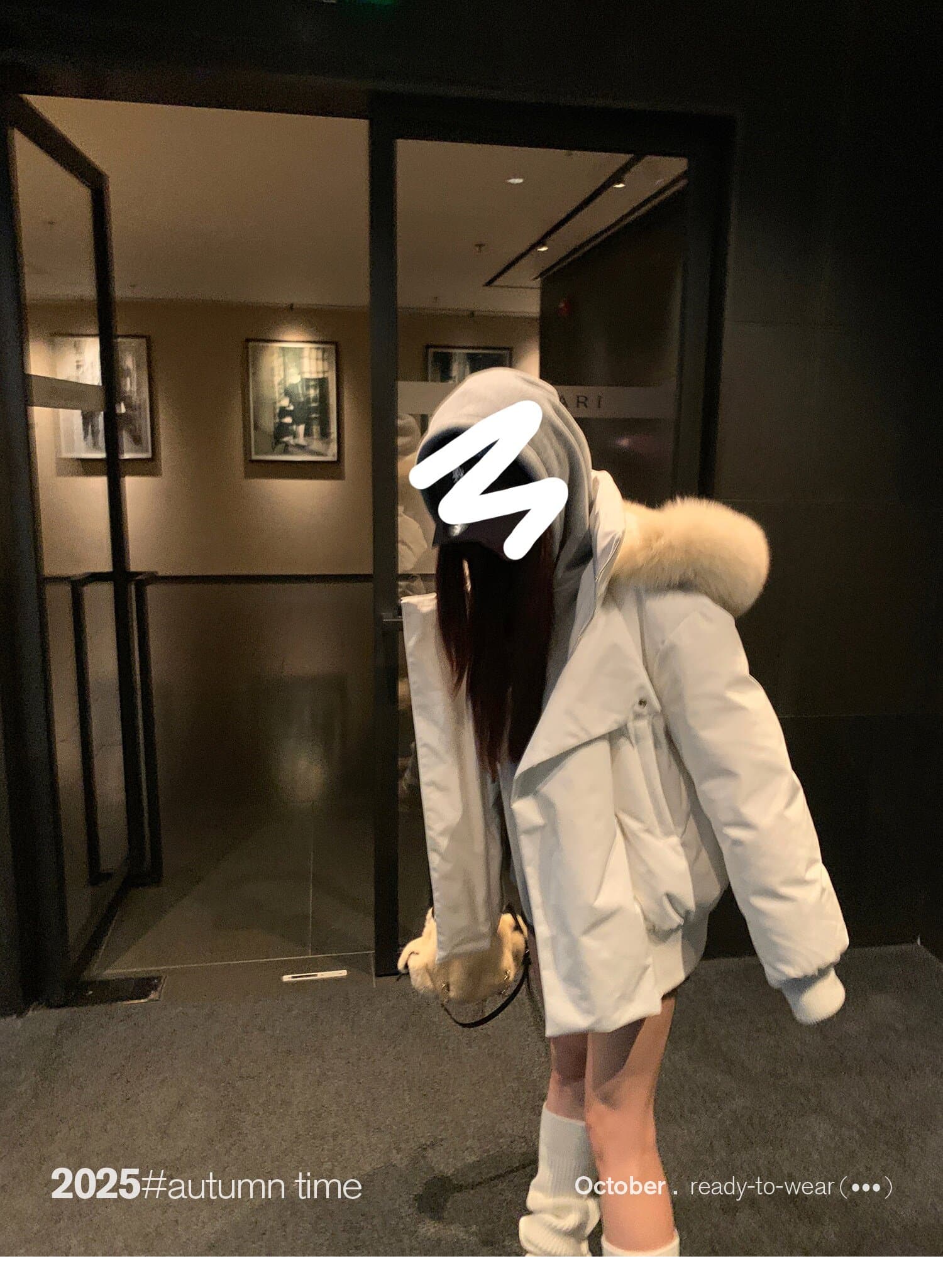 sunoneone 블루스 순간 여우 모피 칼라 쇼트 스타일 자이언트 잘 생긴 아래 면화 의류 여자 작은 키 재킷 상세 이미지 19