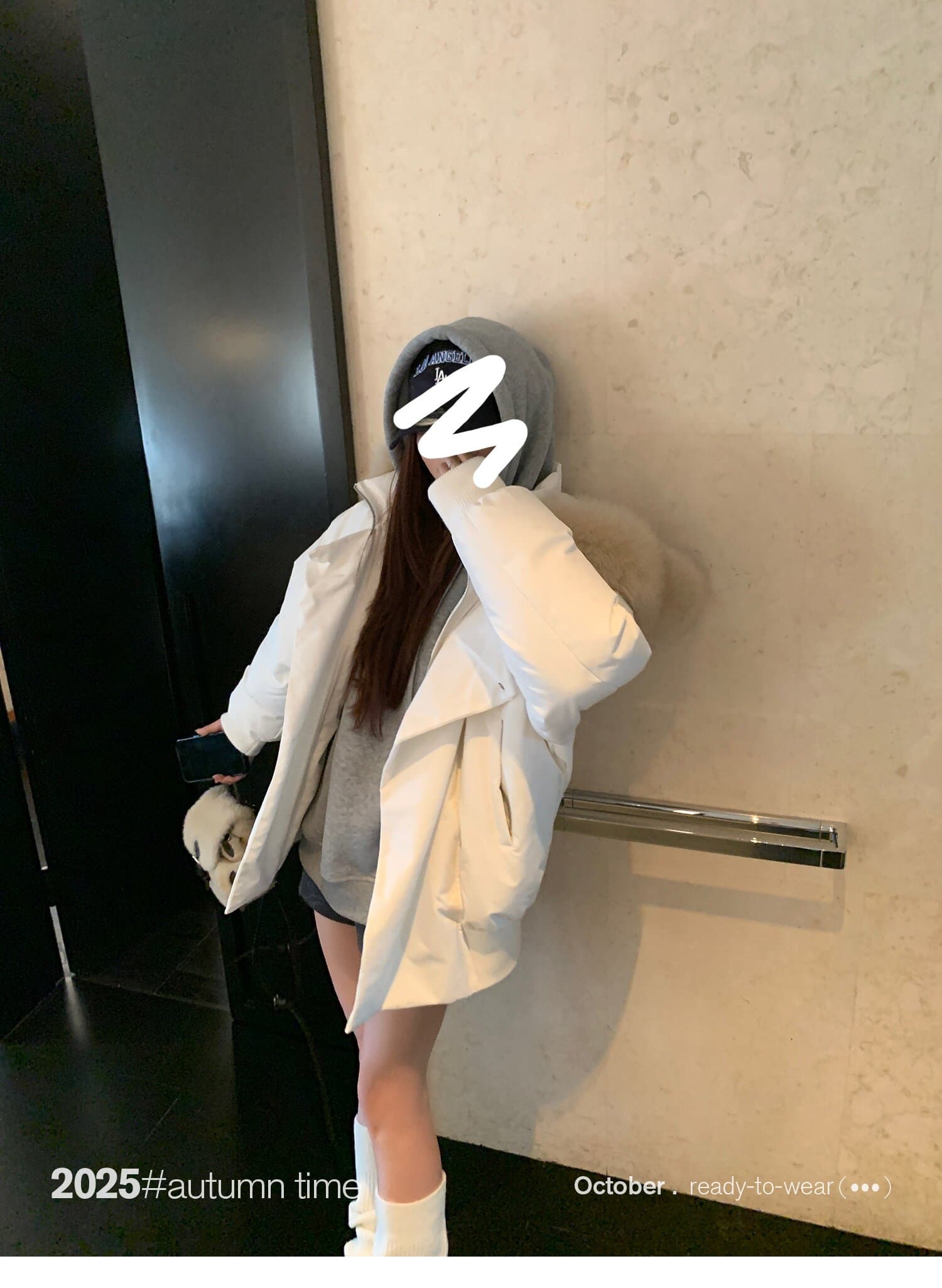 sunoneone 블루스 순간 여우 모피 칼라 쇼트 스타일 자이언트 잘 생긴 아래 면화 의류 여자 작은 키 재킷 상세 이미지 24