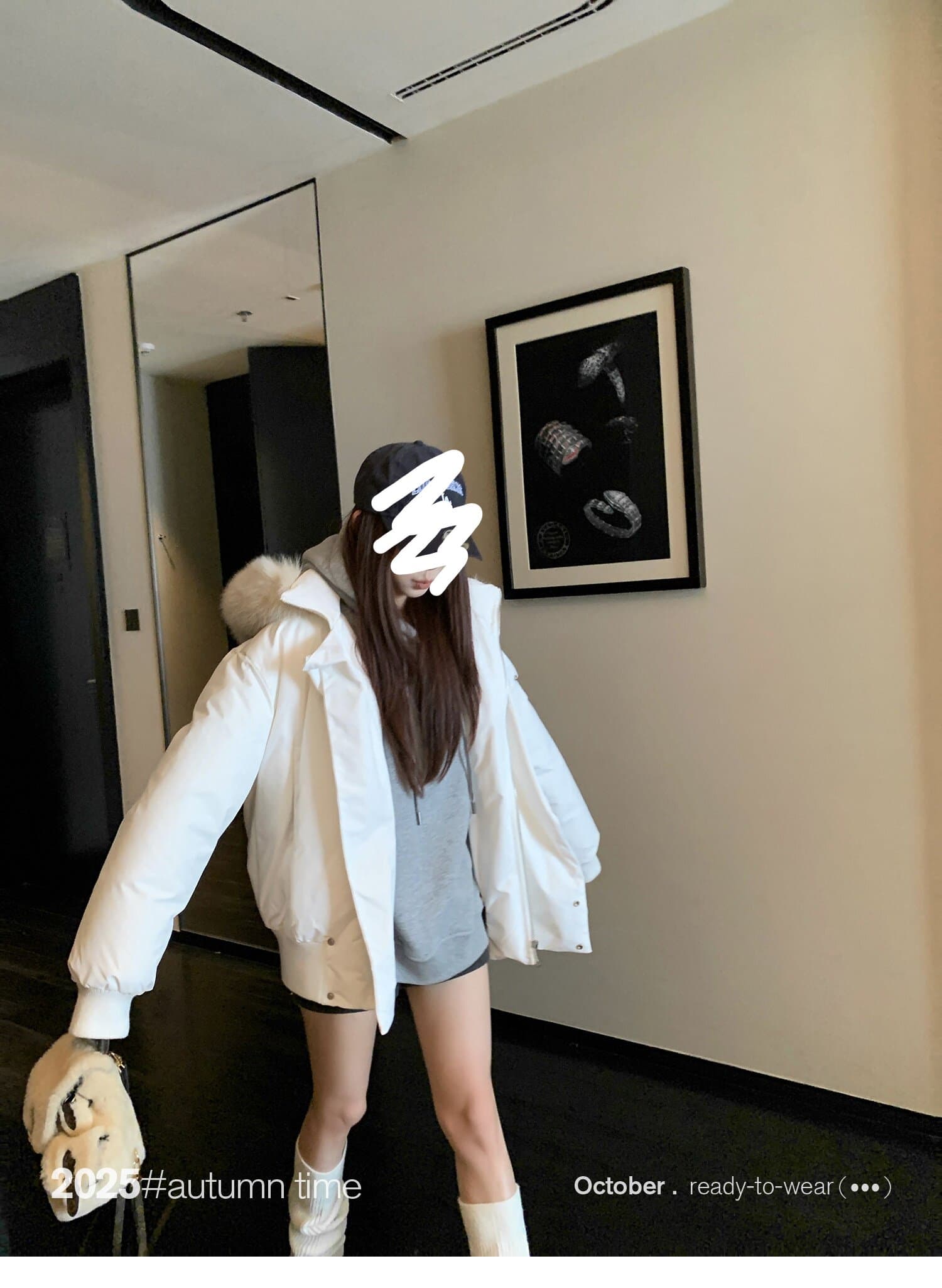 sunoneone 블루스 순간 여우 모피 칼라 쇼트 스타일 자이언트 잘 생긴 아래 면화 의류 여자 작은 키 재킷 상세 이미지 30