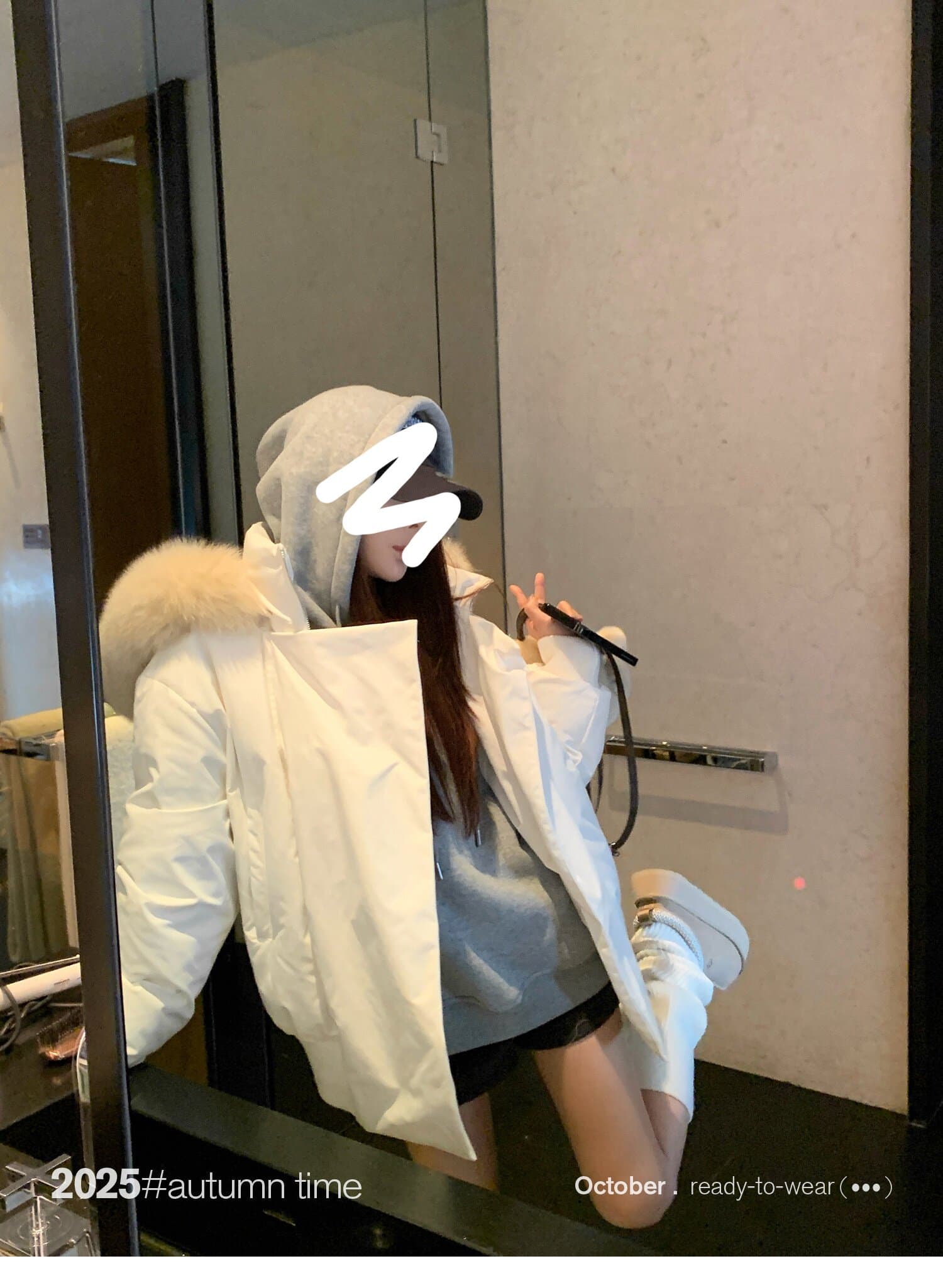 sunoneone 블루스 순간 여우 모피 칼라 쇼트 스타일 자이언트 잘 생긴 아래 면화 의류 여자 작은 키 재킷 상세 이미지 32