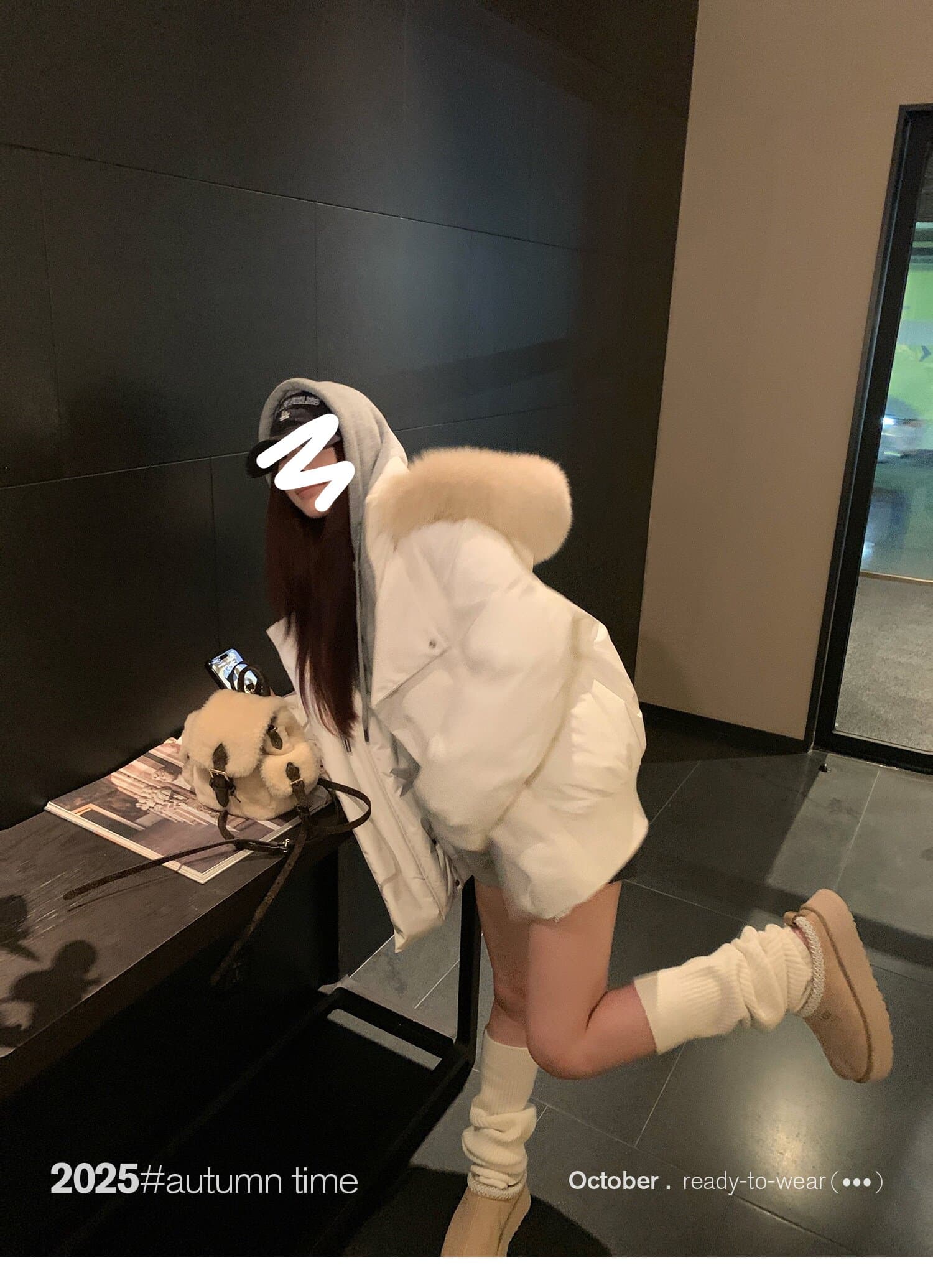 sunoneone 블루스 순간 여우 모피 칼라 쇼트 스타일 자이언트 잘 생긴 아래 면화 의류 여자 작은 키 재킷 상세 이미지 33