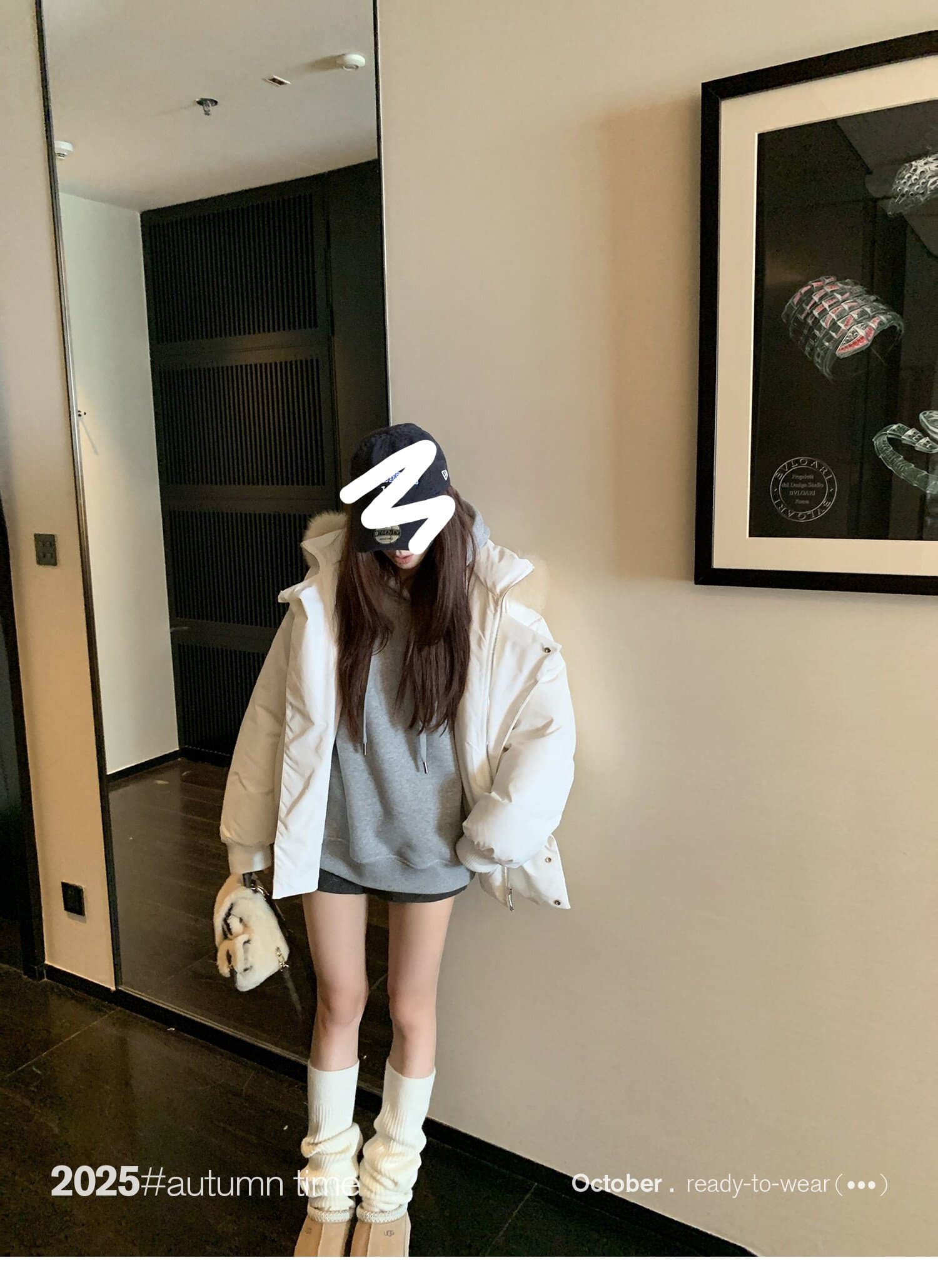 sunoneone 블루스 순간 여우 모피 칼라 쇼트 스타일 자이언트 잘 생긴 아래 면화 의류 여자 작은 키 재킷 상세 이미지 37