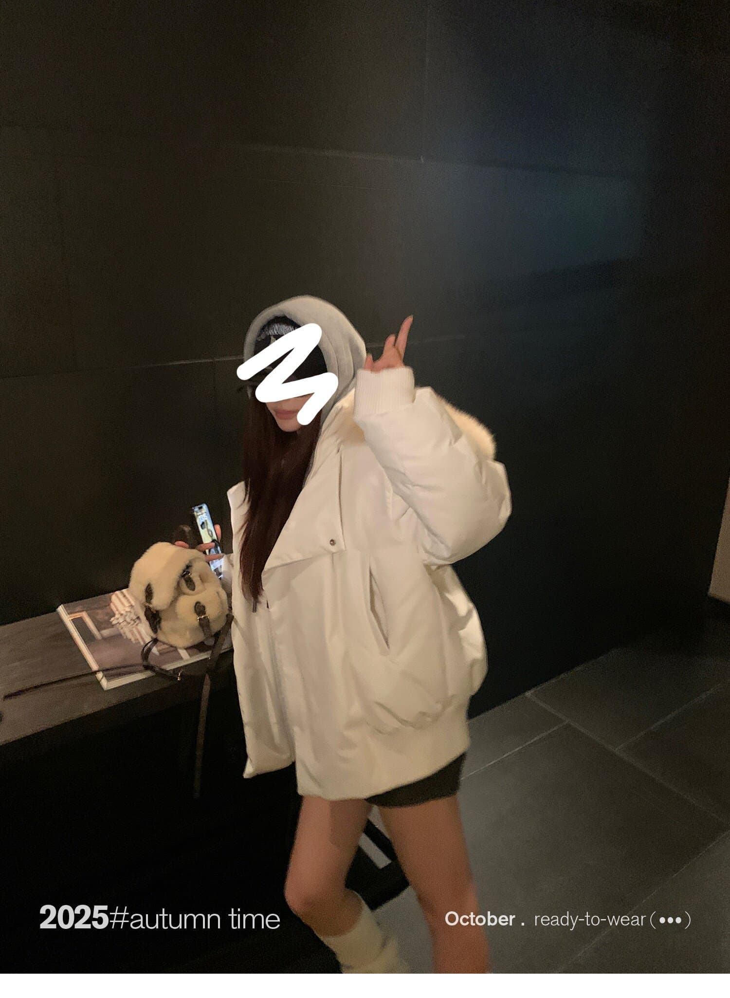 sunoneone 블루스 순간 여우 모피 칼라 쇼트 스타일 자이언트 잘 생긴 아래 면화 의류 여자 작은 키 재킷 상세 이미지 44