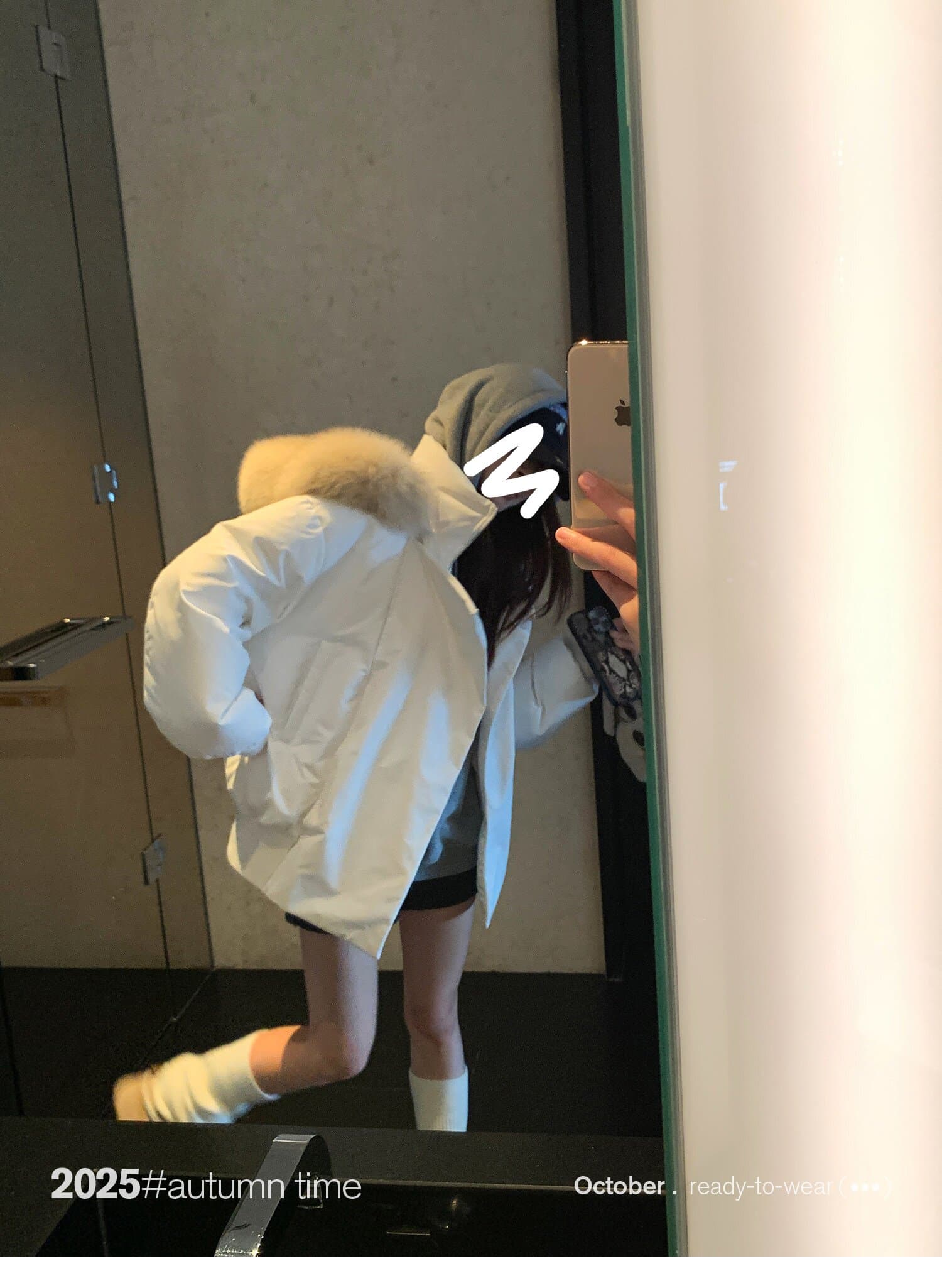 sunoneone 블루스 순간 여우 모피 칼라 쇼트 스타일 자이언트 잘 생긴 아래 면화 의류 여자 작은 키 재킷 상세 이미지 47