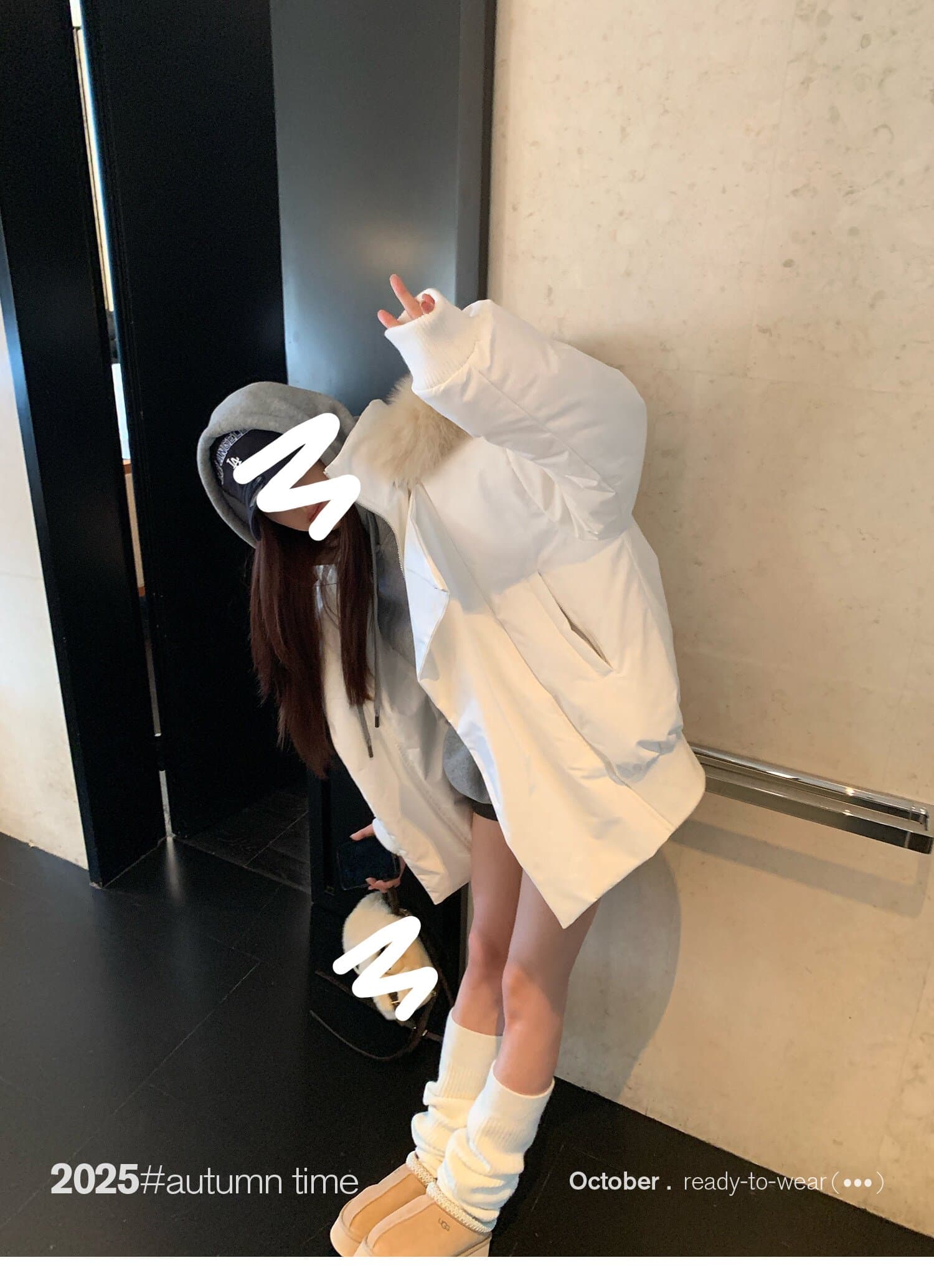 sunoneone 블루스 순간 여우 모피 칼라 쇼트 스타일 자이언트 잘 생긴 아래 면화 의류 여자 작은 키 재킷 상세 이미지 51