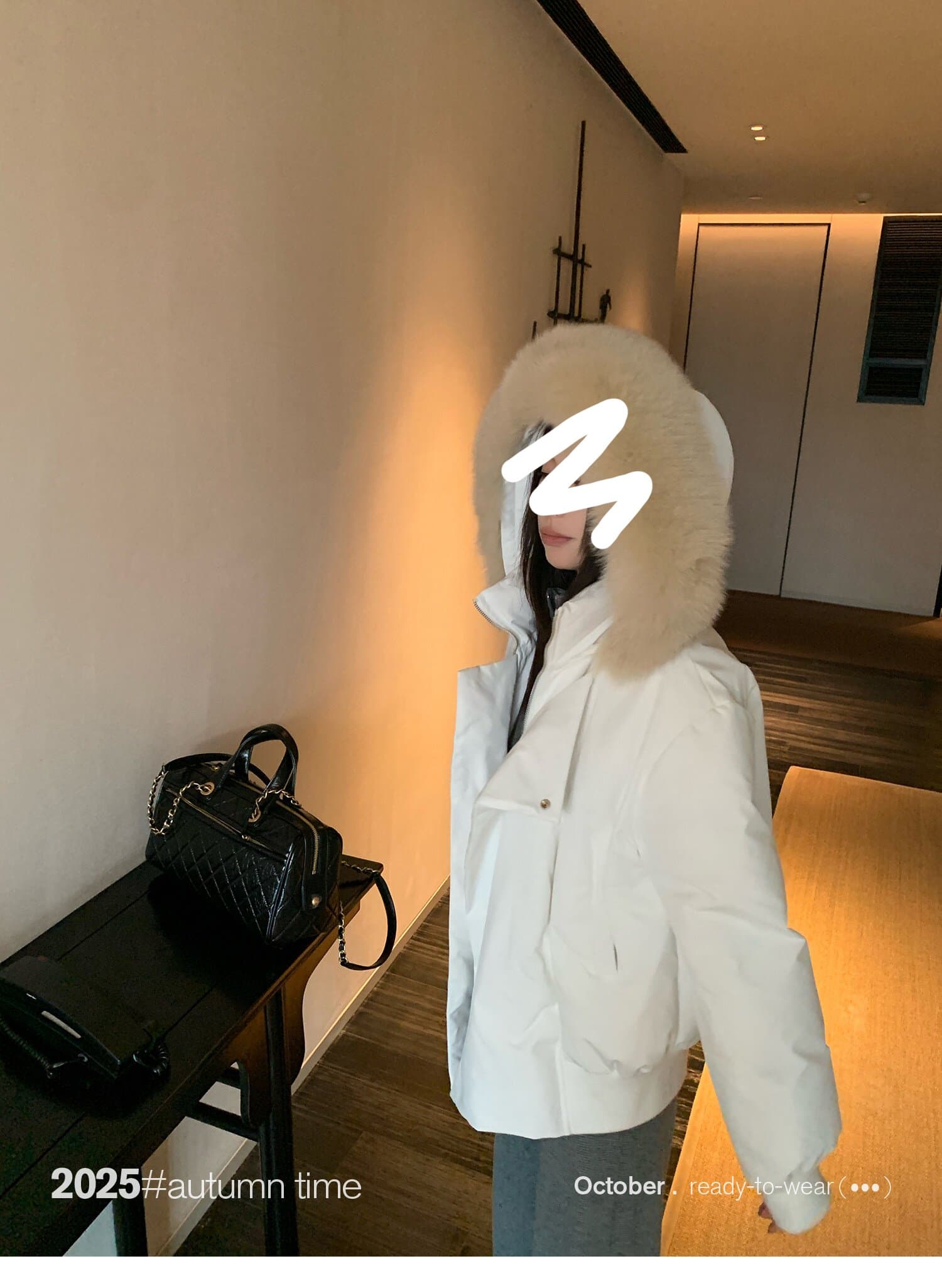 sunoneone 블루스 순간 여우 모피 칼라 쇼트 스타일 자이언트 잘 생긴 아래 면화 의류 여자 작은 키 재킷 상세 이미지 52