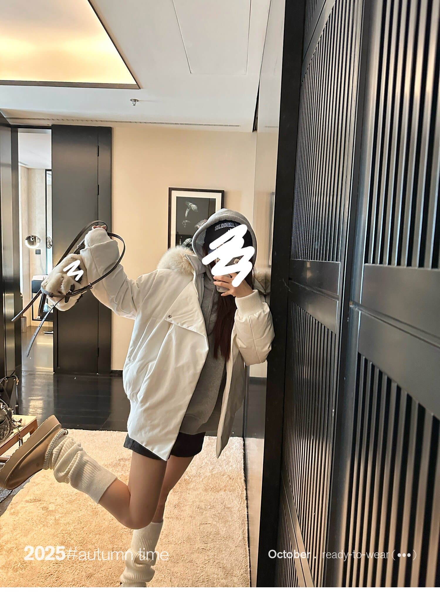 sunoneone 블루스 순간 여우 모피 칼라 쇼트 스타일 자이언트 잘 생긴 아래 면화 의류 여자 작은 키 재킷 상세 이미지 56