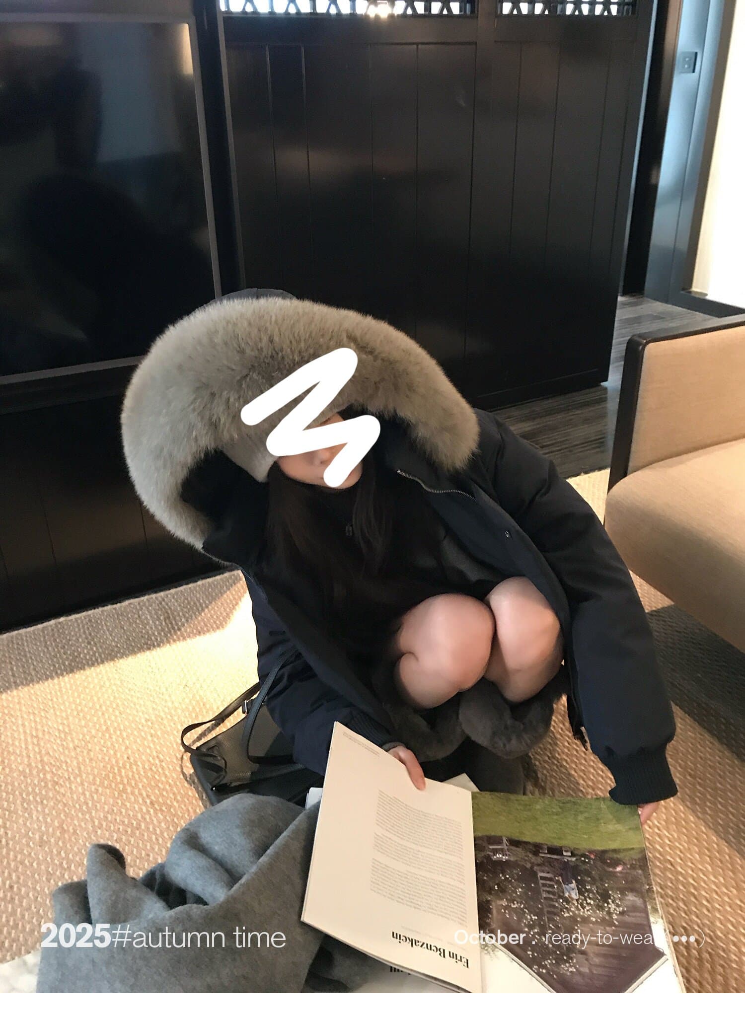 sunoneone 블루스 순간 여우 모피 칼라 쇼트 스타일 자이언트 잘 생긴 아래 면화 의류 여자 작은 키 재킷 상세 이미지 71