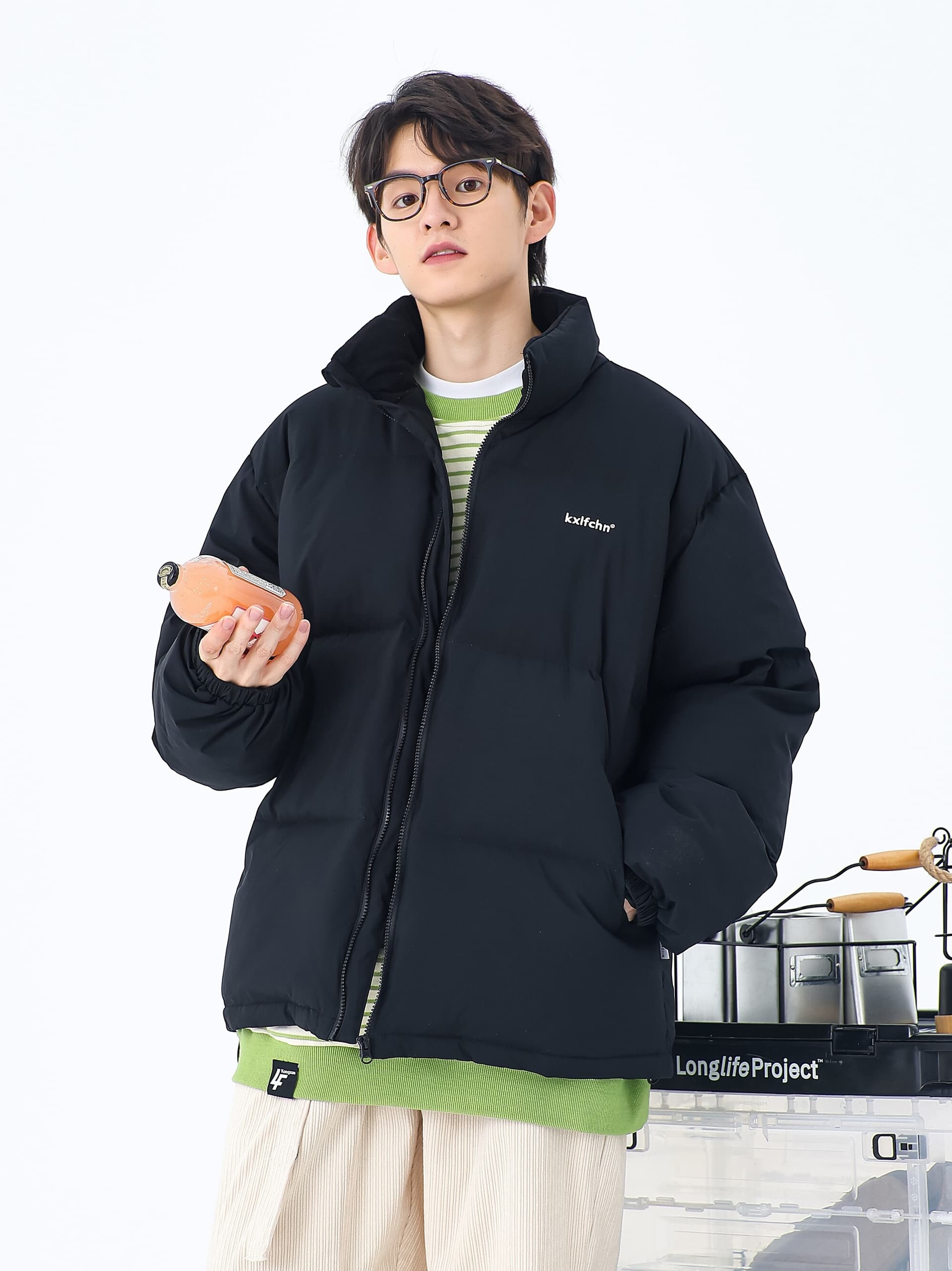 화이트 덕 다운 2026 새로운 스탠드 칼라 다운 재킷 쇼트 스타일 남녀 커플 조수 브랜드 두꺼운 빵 외투 이미지 4