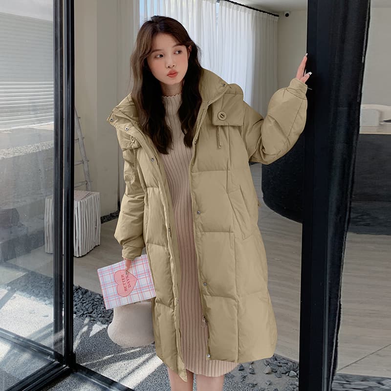 새로운 한 부서 면 의류 여성 2026 겨울 무릎 아래 후드 다용도 루즈핏 빅 사이즈 면 옷 두꺼운 재킷 트렌디 이미지 6