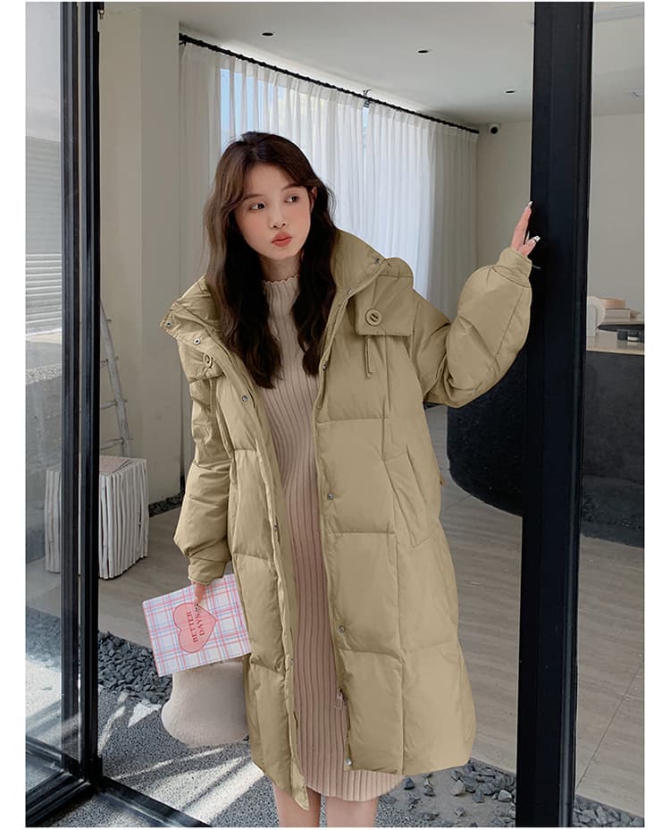 새로운 한 부서 면 의류 여성 2026 겨울 무릎 아래 후드 다용도 루즈핏 빅 사이즈 면 옷 두꺼운 재킷 트렌디 상세 이미지 23