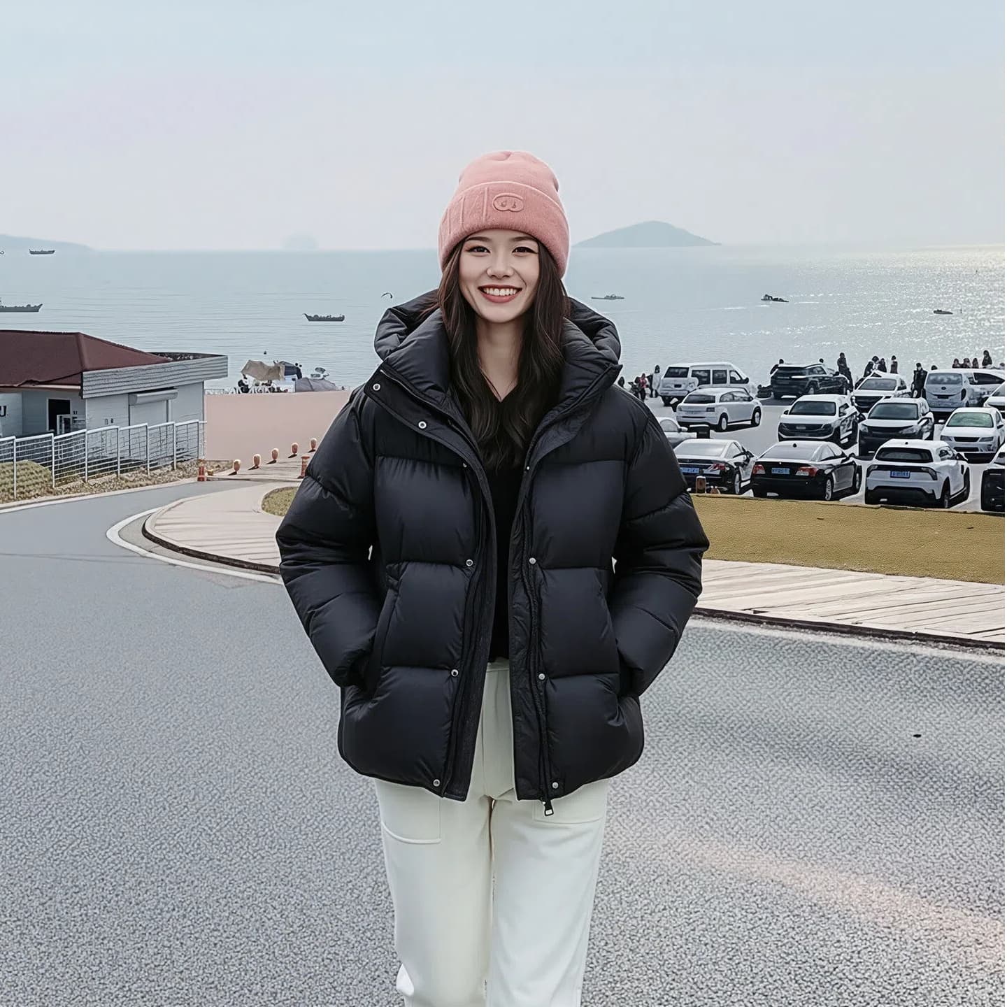 우유 씽 하는 소리 2026 겨울 보온 버블 푸 아래 면화 의류 여자 두꺼운 루즈핏 고급 센스 빵 외투 이미지 6