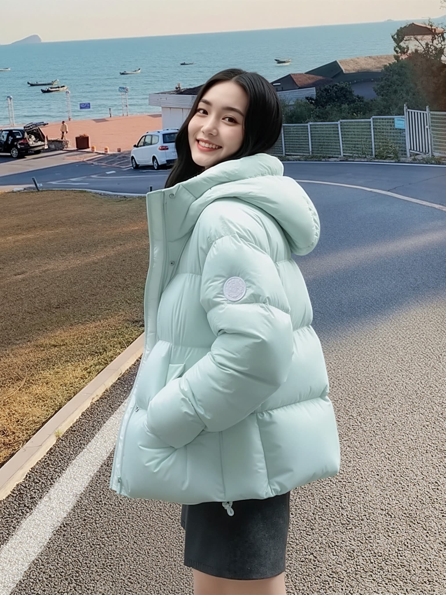 우유 씽 하는 소리 2026 겨울 보온 버블 푸 아래 면화 의류 여자 두꺼운 루즈핏 고급 센스 빵 외투 이미지 5