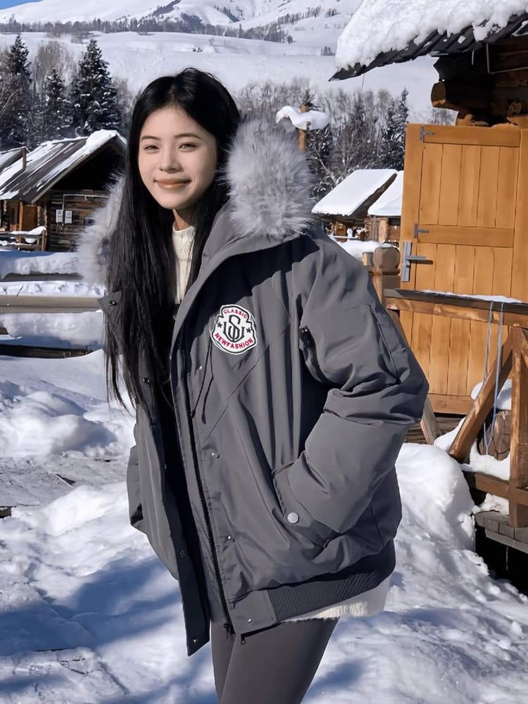 아메리칸 해군 Parker 서비스 겨울 아래 면화 의류 조수 브랜드 큰 모피 칼라 남녀 커플 패딩 재킷 재킷 워크웨어 이미지 4