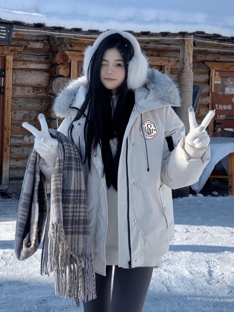 아메리칸 해군 Parker 서비스 겨울 아래 면화 의류 조수 브랜드 큰 모피 칼라 남녀 커플 패딩 재킷 재킷 워크웨어 이미지 3