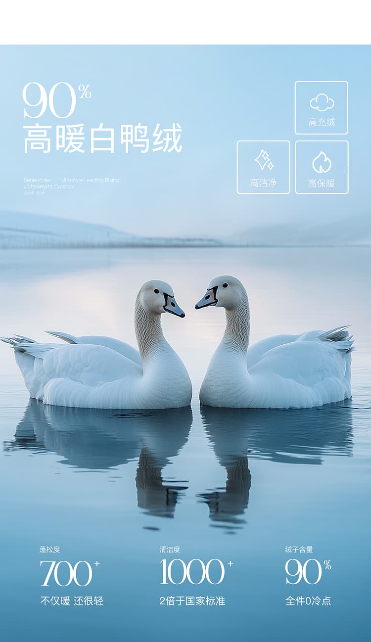 화이트 덕 다운 sancai 독립적 인 일어나세요. 스트라이프 파란색 다운 재킷 여성 작은 키 쇼트 스타일 새로운 패딩 재킷 상세 이미지 4
