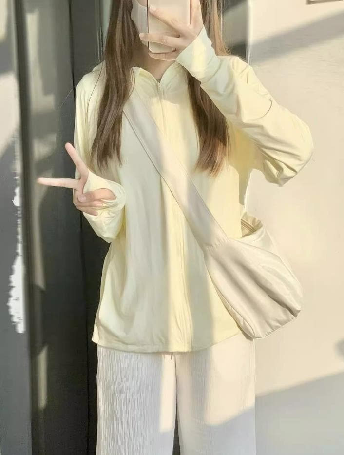 원본 원료 자외선 차단 여자 여름 얇은 스타일 루즈핏 국방 자외선 긴팔 재킷 얇은 스타일 오픈 가디건 자외선 차단 복 상세 이미지 3
