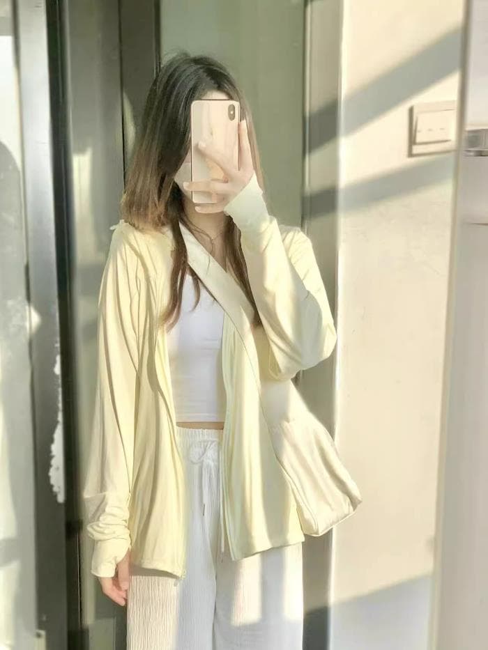 원본 원료 자외선 차단 여자 여름 얇은 스타일 루즈핏 국방 자외선 긴팔 재킷 얇은 스타일 오픈 가디건 자외선 차단 복 상세 이미지 5