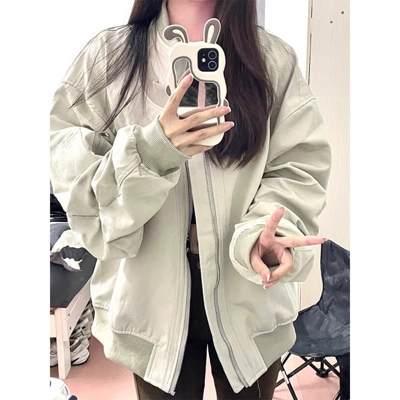 원본 것 2026 비행복 재킷 여성 코트 봄 가을 아메리칸 디자인 센스 vintage 높음 거리 야구 유니폼