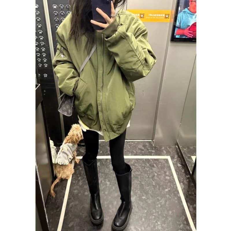 원본 것 2026 비행복 재킷 여성 코트 봄 가을 아메리칸 디자인 센스 vintage 높음 거리 야구 유니폼 상세 이미지 13