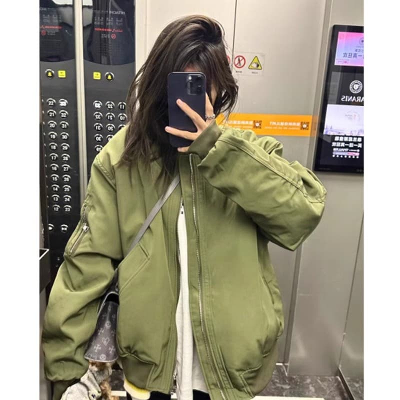 원본 것 2026 비행복 재킷 여성 코트 봄 가을 아메리칸 디자인 센스 vintage 높음 거리 야구 유니폼 상세 이미지 14