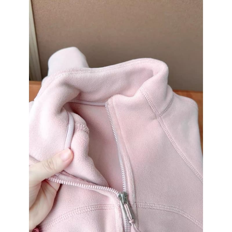 핑크색 스탠드 칼라 털이 있는 후드티 여성 코트 가을 겨울 다운 재킷 내피 보온 맨위 자켓 인사이드 가져 가라. 기본 셔츠 이미지 2