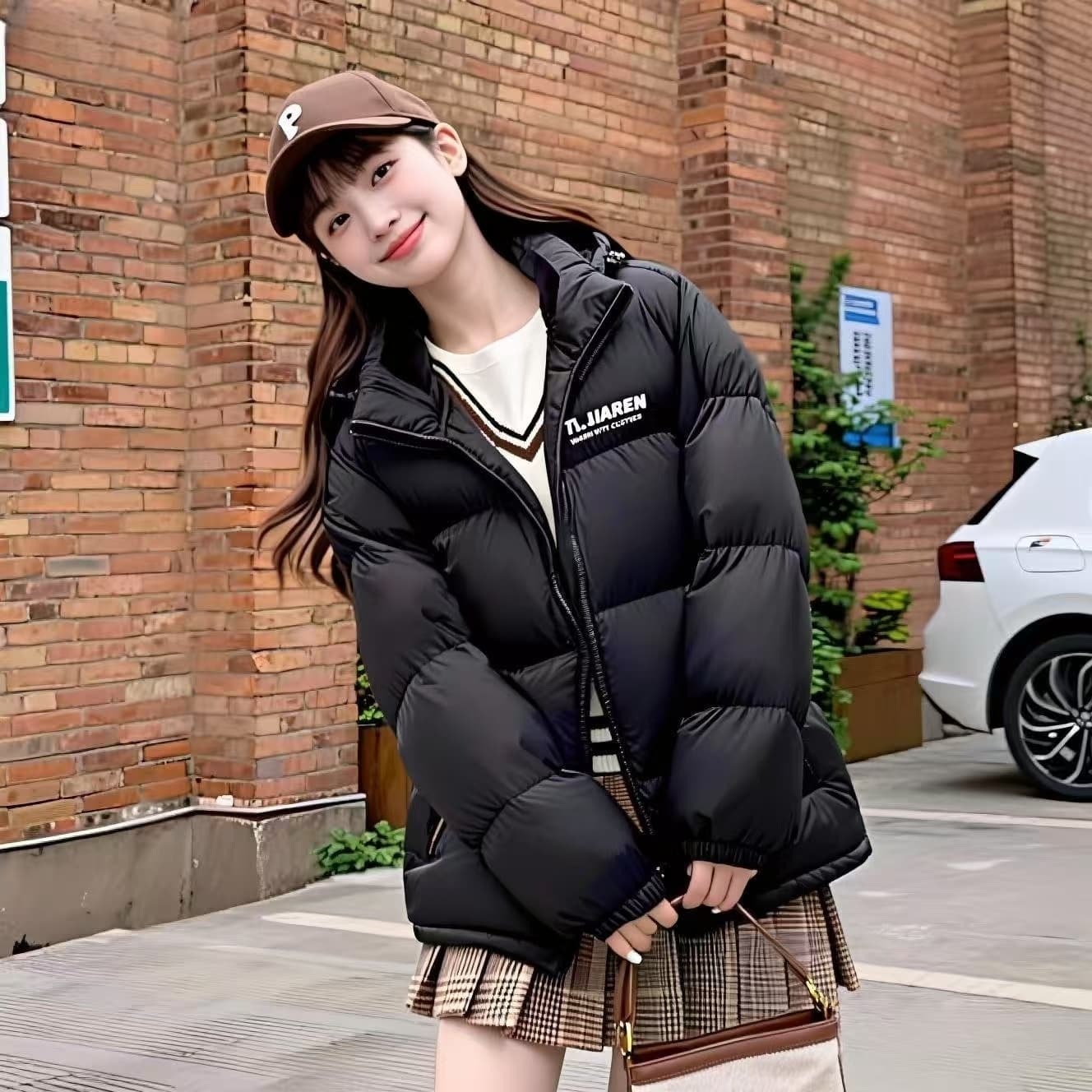 밝은 세계 가을 아래 면화 의류 여성 짧은 후드 2026 년 새로운 겨울 커플 남자 두꺼운 루즈핏 패딩 재킷 이미지 5