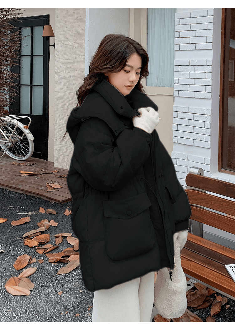 화이트 덕 다운 2026 가을 겨울 새로운 쇼트 스타일 다운 재킷 여성 펌프 로프 허리 수축 두꺼운 보온 재킷 상세 이미지 31