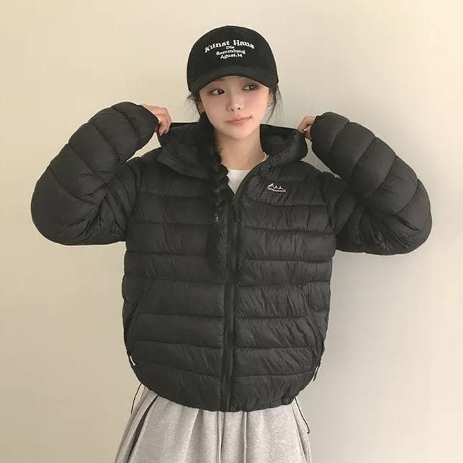 한국 chic 아래 면화 의류 여성 겨울 25 새로운 얇고 가벼운 후드 작은 목화 진딧물 루즈핏 패션 다운 재킷 이미지 2
