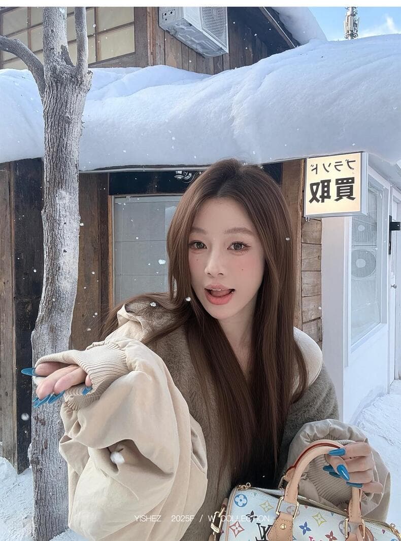 눈 국가 따뜻한 겨울 양면 착용 무거운 두꺼운 좌 산 조각 워싱 면 의류 재킷 재킷 수달 털 다용도 여성 상세 이미지 31