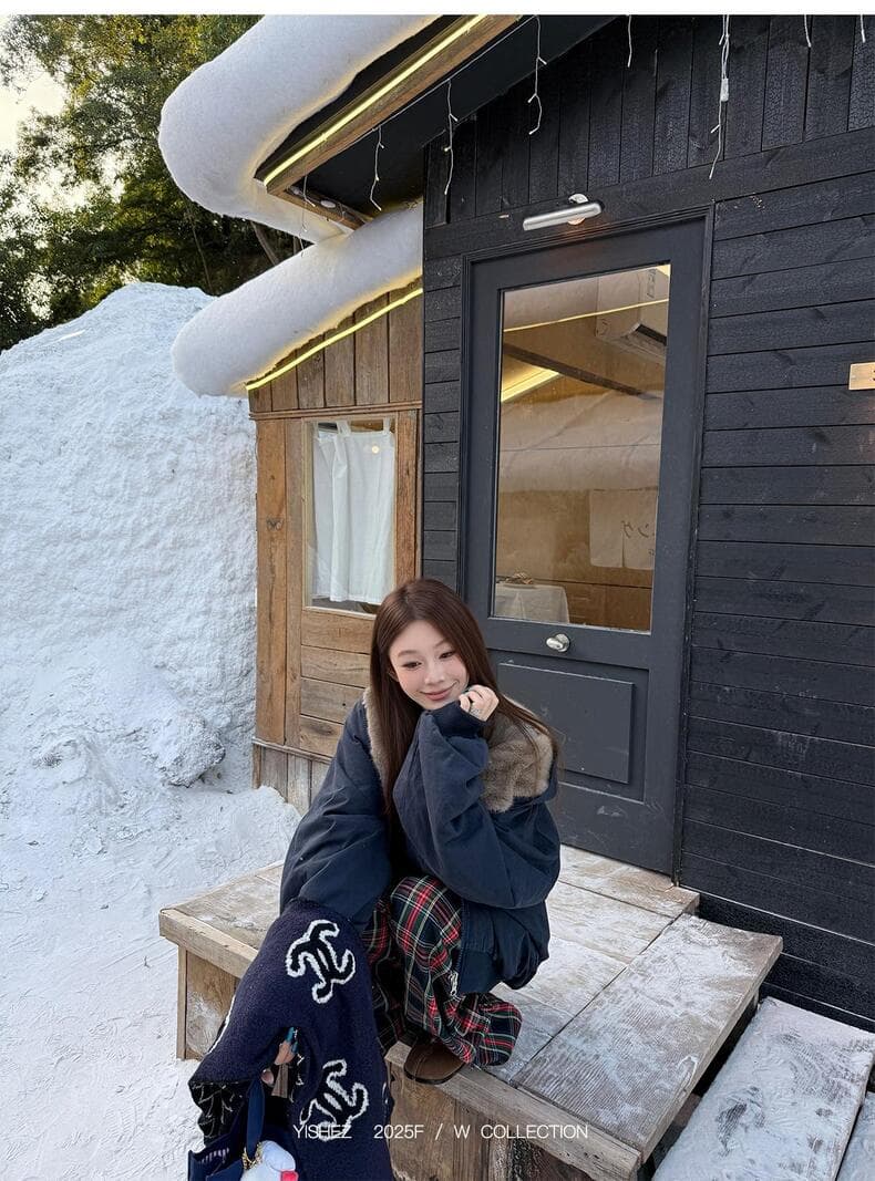 눈 국가 따뜻한 겨울 양면 착용 무거운 두꺼운 좌 산 조각 워싱 면 의류 재킷 재킷 수달 털 다용도 여성 상세 이미지 33