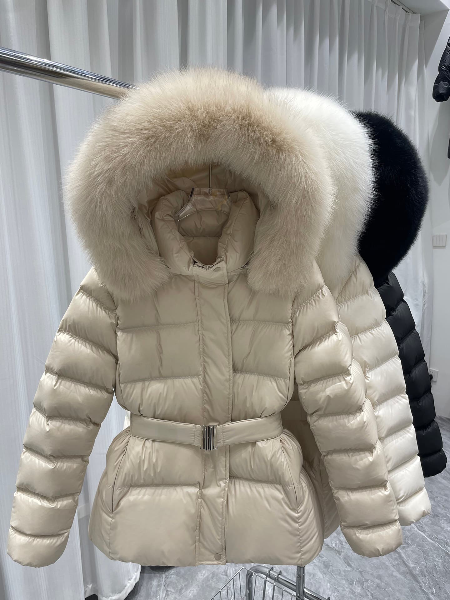 한 부서 부드러운 바람 모피 칼라 허리 수축 패딩 재킷 다운 코트 겨울 재킷 두꺼움 목화 진딧물 새로운 한국 스타일 면 의류 여성 상세 이미지 2