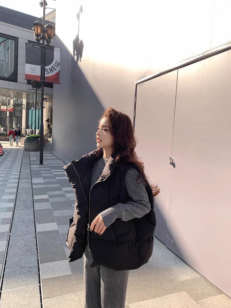 lilylikes 아래 면화 의류 작은 유럽 패키지 새로운 한국 스타일 루즈핏 스탠드 칼라 워싱 고급 빗질된 면 베스트 여성 코트 상세 이미지 18