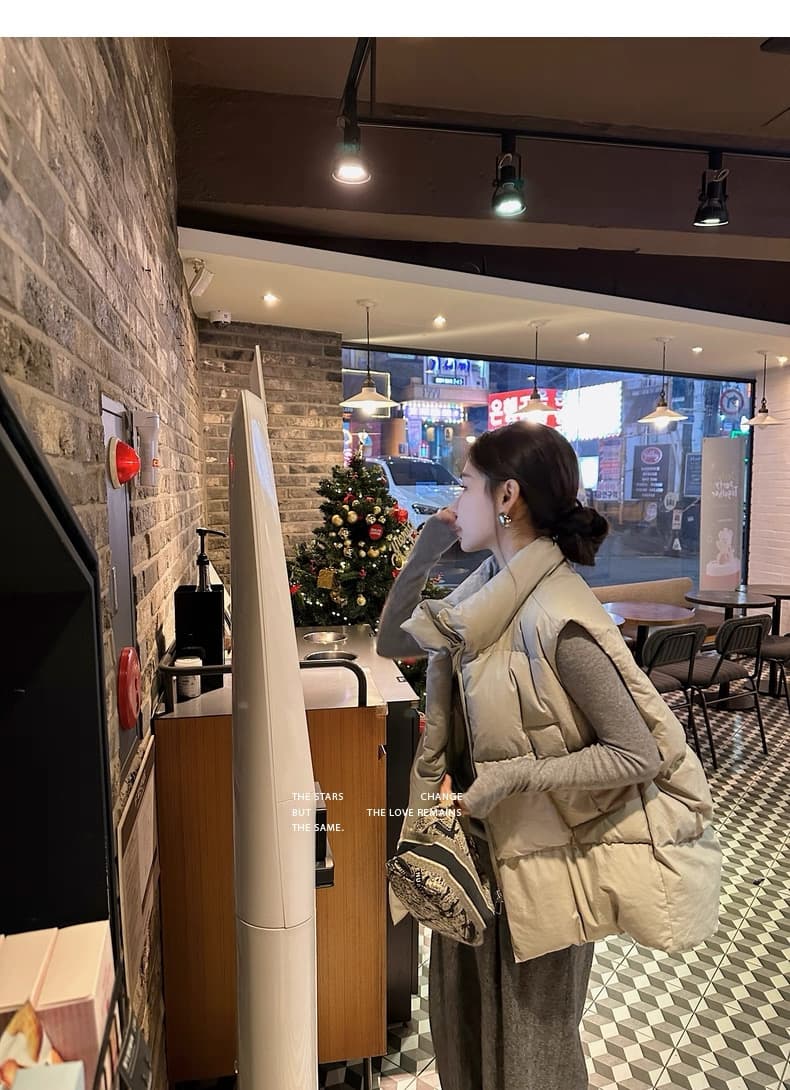 lilylikes 아래 면화 의류 작은 유럽 패키지 새로운 한국 스타일 루즈핏 스탠드 칼라 워싱 고급 빗질된 면 베스트 여성 코트 상세 이미지 40