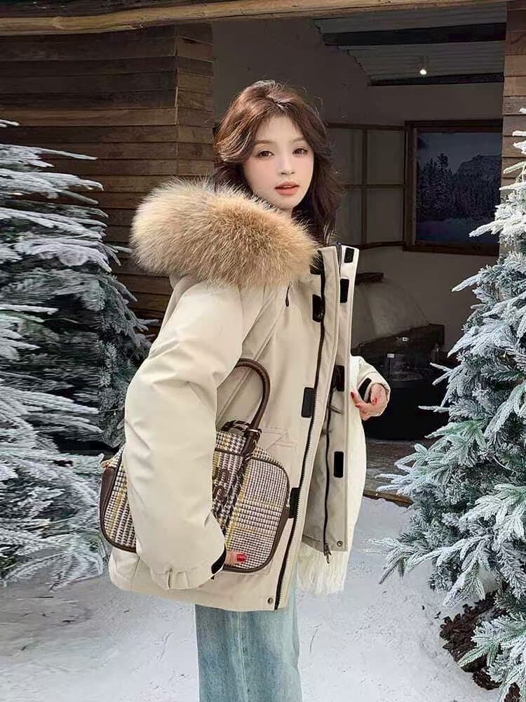 화이트 덕 다운 해군 워크웨어 자켓 다운 재킷 여성 겨울 2026 새로운 인기 폭발 Parker 재킷 상세 이미지 12