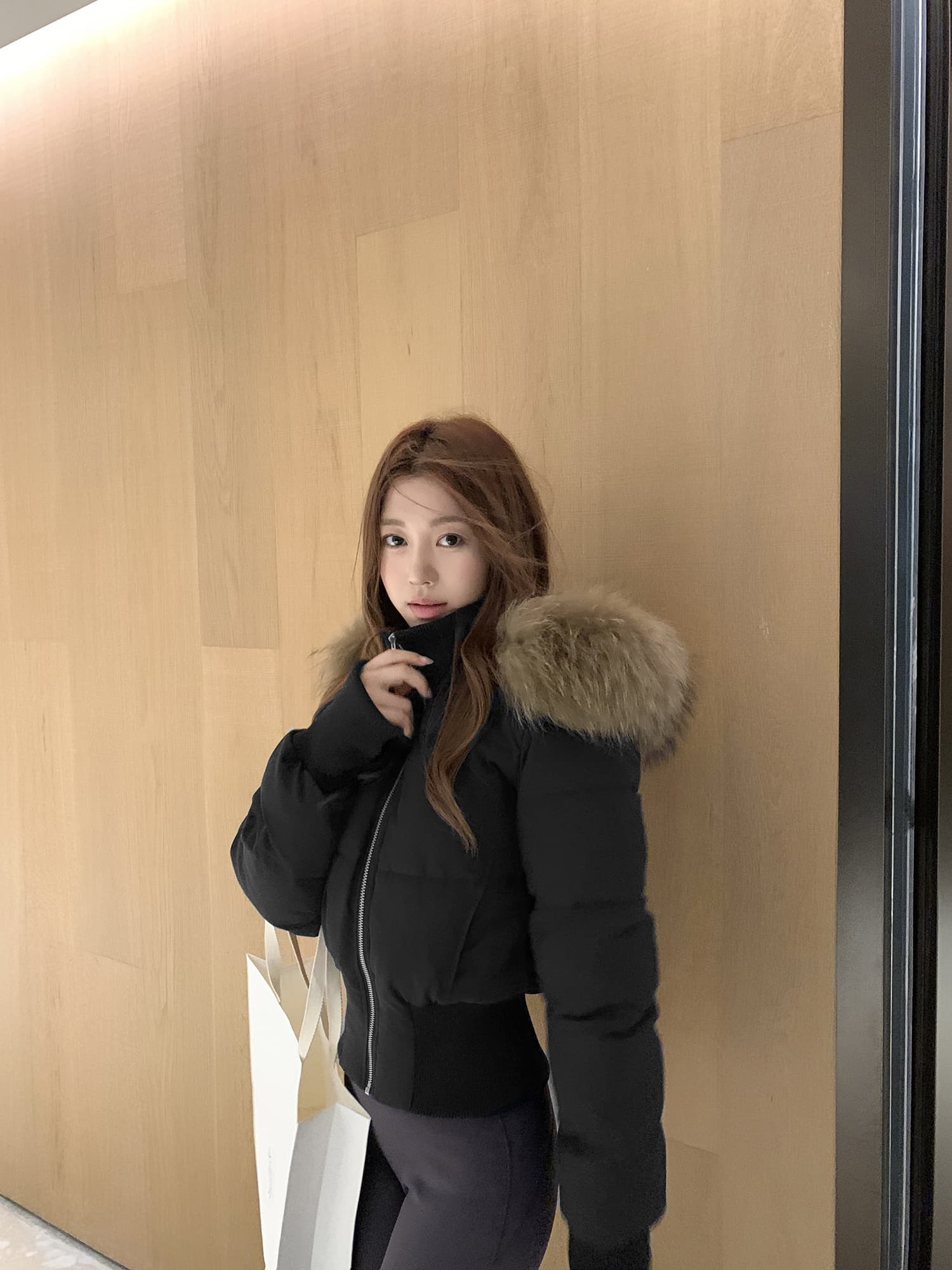 90 새로운 국가 표준 화이트 덕 다운 주 제 1 eeone 한 여성 일기 수 있습니다. 철거 리얼 모피 칼라 플러시 내피 허리 수축 다운 재킷 이미지 5