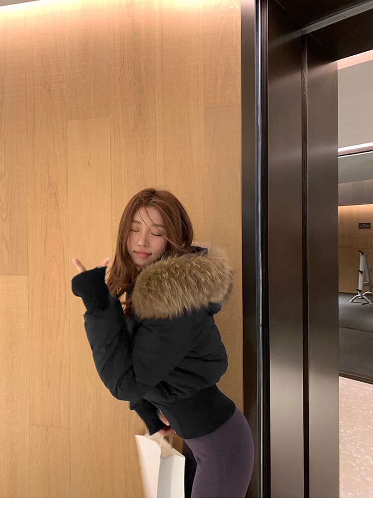 90 새로운 국가 표준 화이트 덕 다운 주 제 1 eeone 한 여성 일기 수 있습니다. 철거 리얼 모피 칼라 플러시 내피 허리 수축 다운 재킷 상세 이미지 15