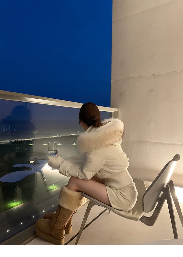 90 새로운 국가 표준 화이트 덕 다운 주 제 1 eeone 한 여성 일기 수 있습니다. 철거 리얼 모피 칼라 플러시 내피 허리 수축 다운 재킷 상세 이미지 29