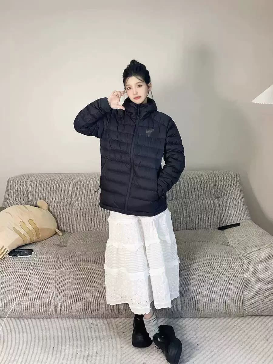 화이트 덕 다운 갈비 살 다운 재킷 여성 겨울 커플 재킷 얇고 가벼운 루즈핏 새로운 2026 후드 두꺼운 작은 키 상세 이미지 33