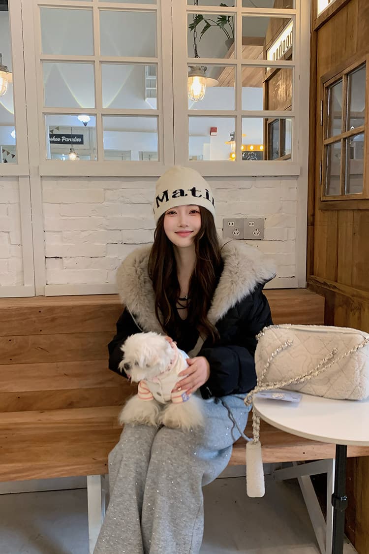 학원 패치워크 쇼트 스타일 아래 면화 의류 여성 모방 여우 모피 칼라 루즈핏 두꺼운 작은 키 한국 스타일 빵 외투 상세 이미지 28