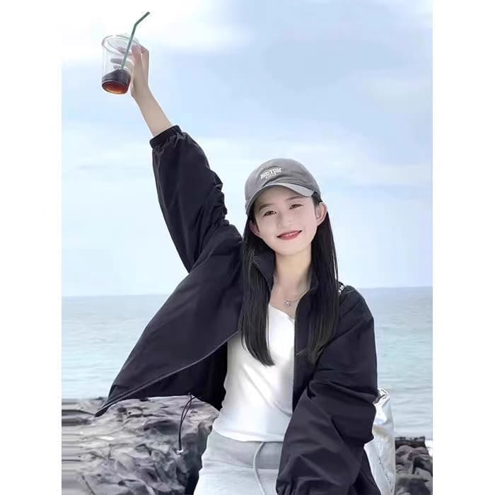 아름다움 라드. 검정색 스탠드 칼라 요금 외투 새로운 봄 가을 쇼트 스타일 운동 재킷 맨위 캐주얼 표지 고기 상세 이미지 2