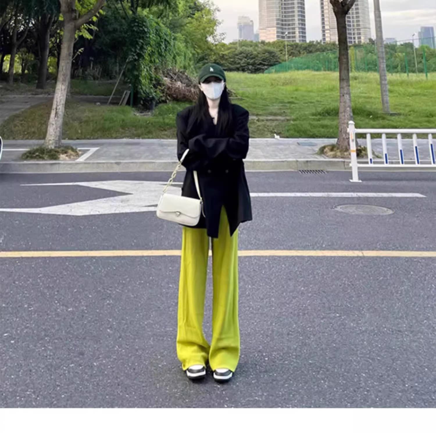 원본 것 검정색 정장 여성 코트 가을 한국 스타일 루즈핏 oversize 작은 키 정장 맨위 상세 이미지 9