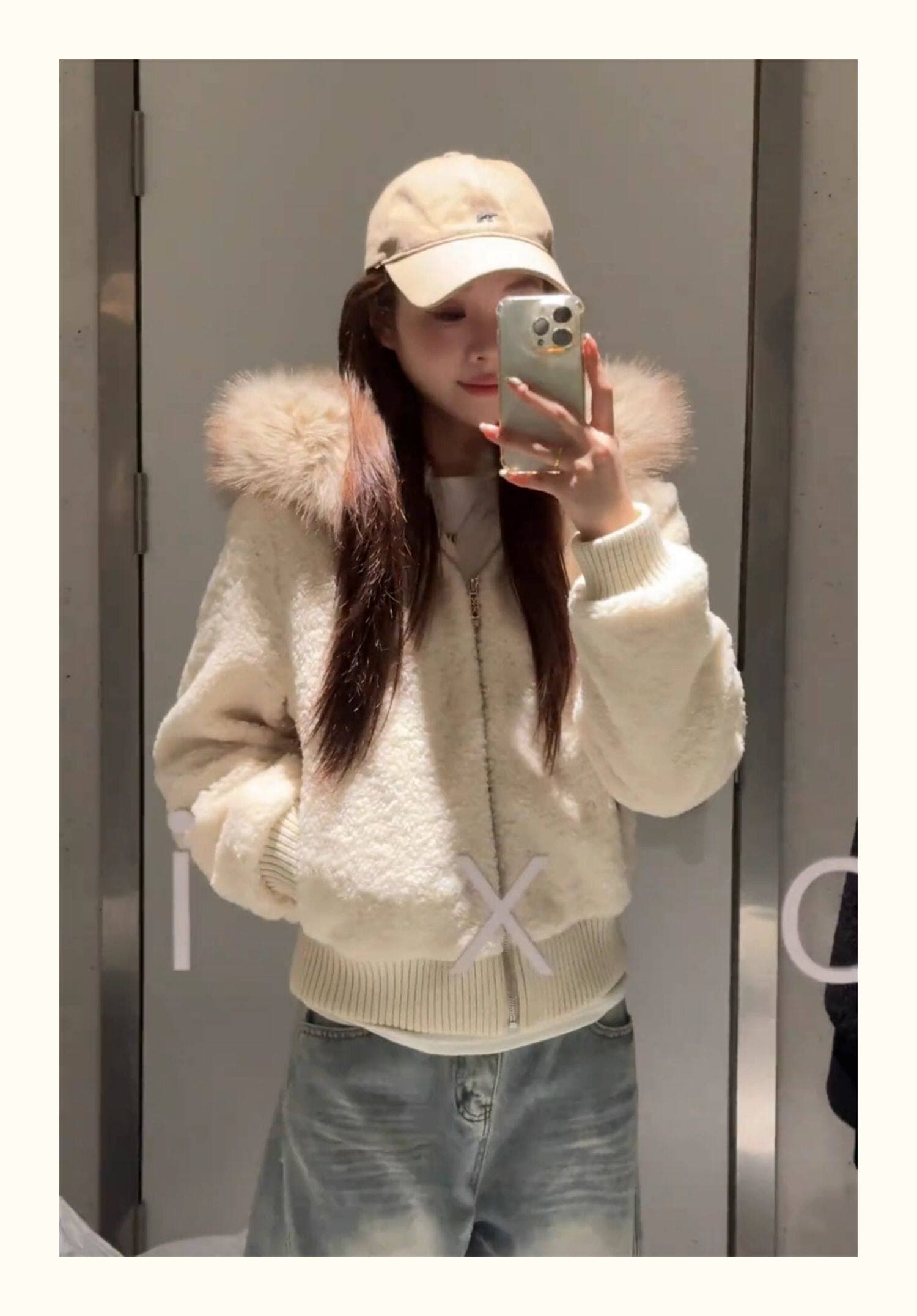 양털 털이 있는 모피 칼라 면 의류 여성 작은 키 겨울 새로운 느긋한 바람 루즈핏 쇼트 스타일 면 옷 재킷 목화 진딧물 여성 상세 이미지 3