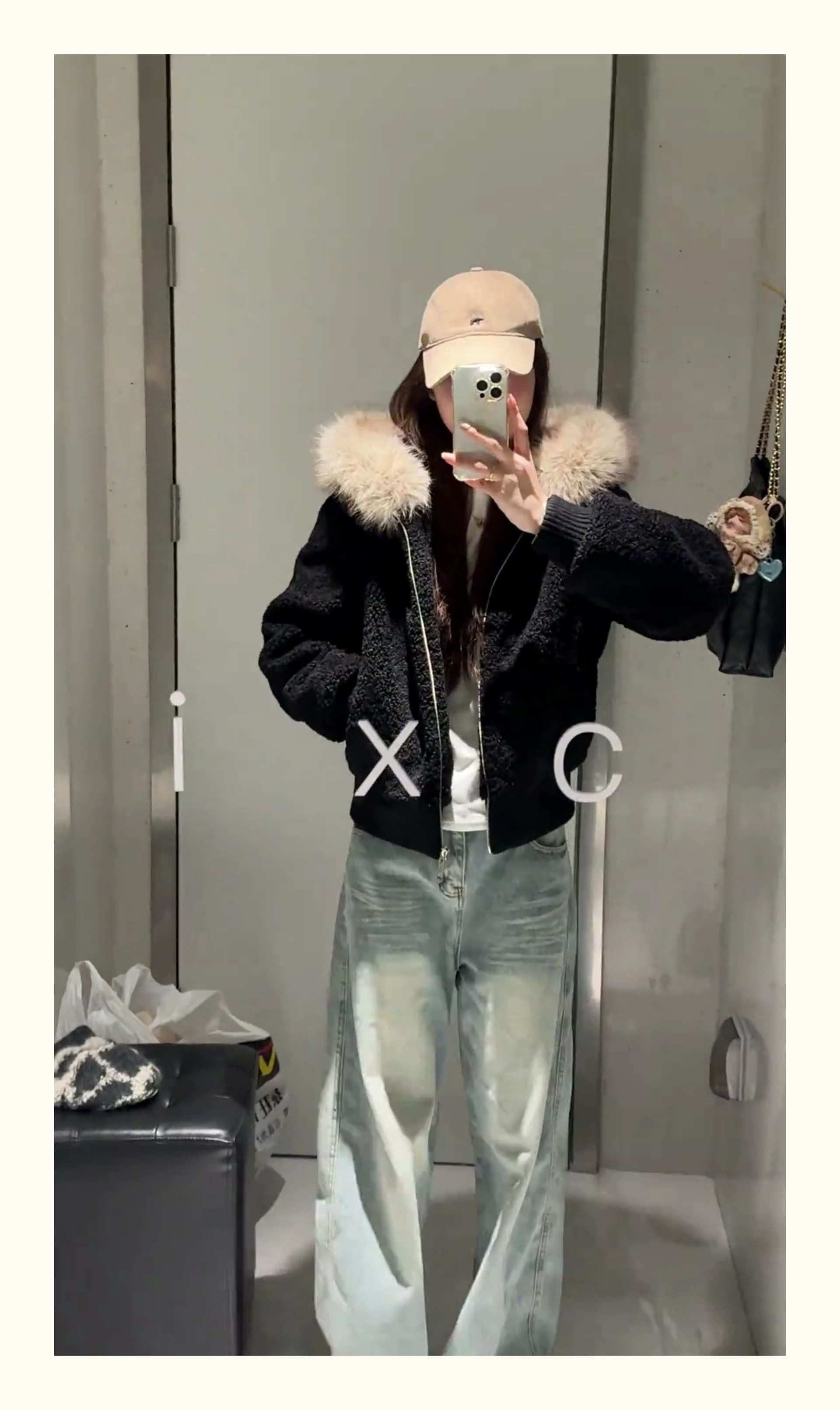 양털 털이 있는 모피 칼라 면 의류 여성 작은 키 겨울 새로운 느긋한 바람 루즈핏 쇼트 스타일 면 옷 재킷 목화 진딧물 여성 상세 이미지 22