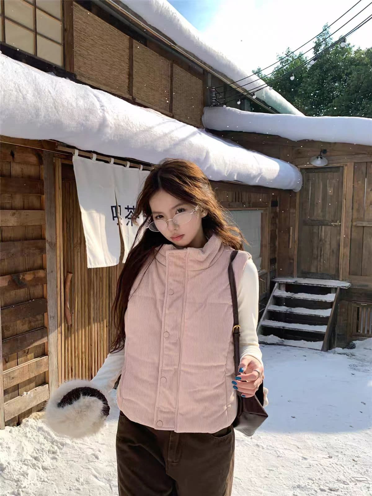 대외 무역 폭발 한 부서 새로운 가을 겨울철 코듀로이 아래 면화 의류 면 조끼 여자 어깨 재킷 조끼 여성 상세 이미지 14